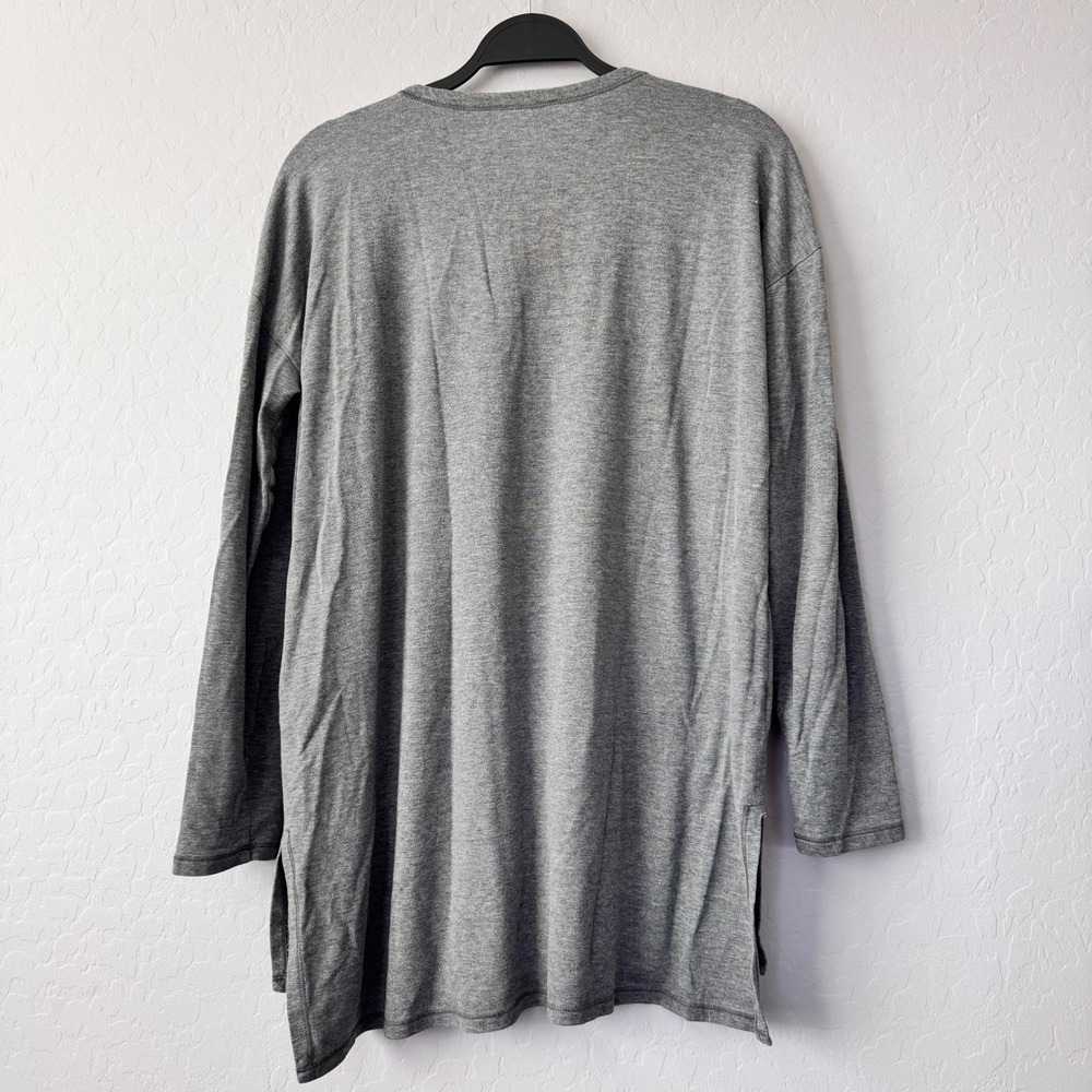 Eileen Fisher Gray Sweatshirt Tencel Lyocell Blend Long Sleeve Tunic Top - Picture 5 of 5